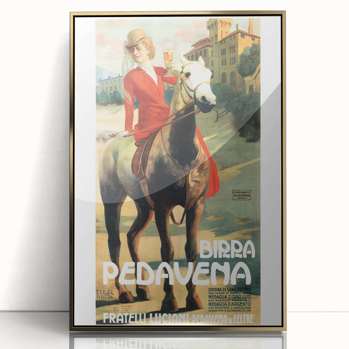 Vintage Advertising Poster: Birra Pedavena Retro Wall Art