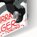 Vintage Advertising Poster: Birra Metzger Torino Retro Wall Art
