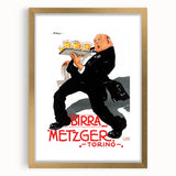 Vintage Advertising Poster: Birra Metzger Torino Retro Wall Art