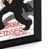 Vintage Advertising Poster: Birra Metzger Torino Retro Wall Art