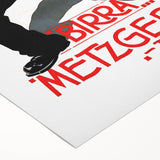 Vintage Advertising Poster: Birra Metzger Torino Retro Wall Art