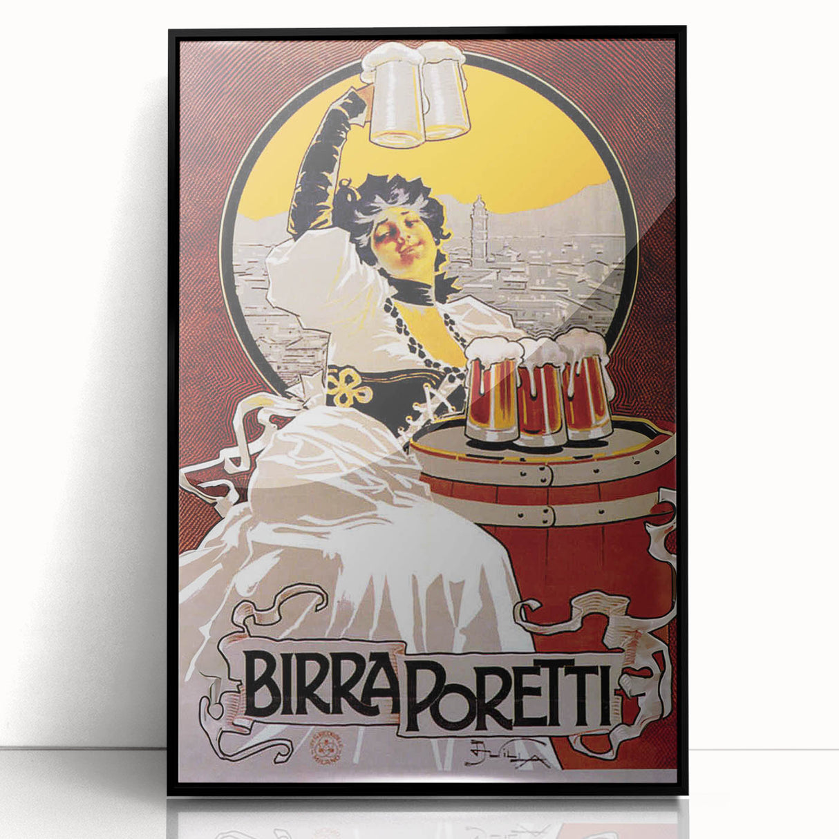 Vintage Advertising Poster: Birra Poretti Retro Wall Art