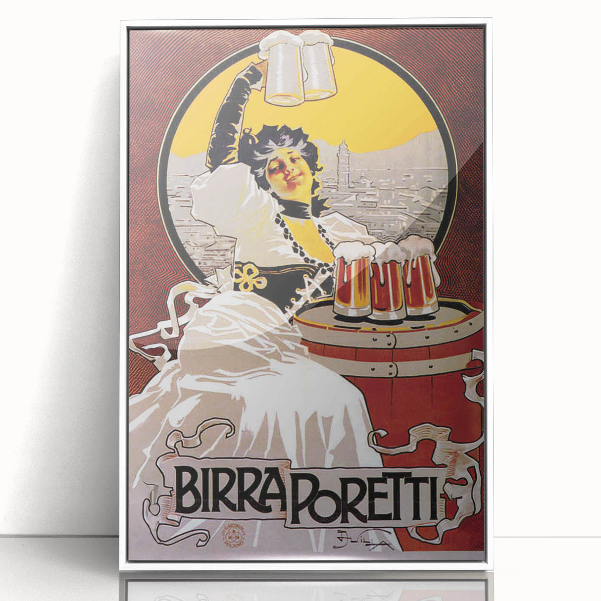 Vintage Advertising Poster: Birra Poretti Retro Wall Art