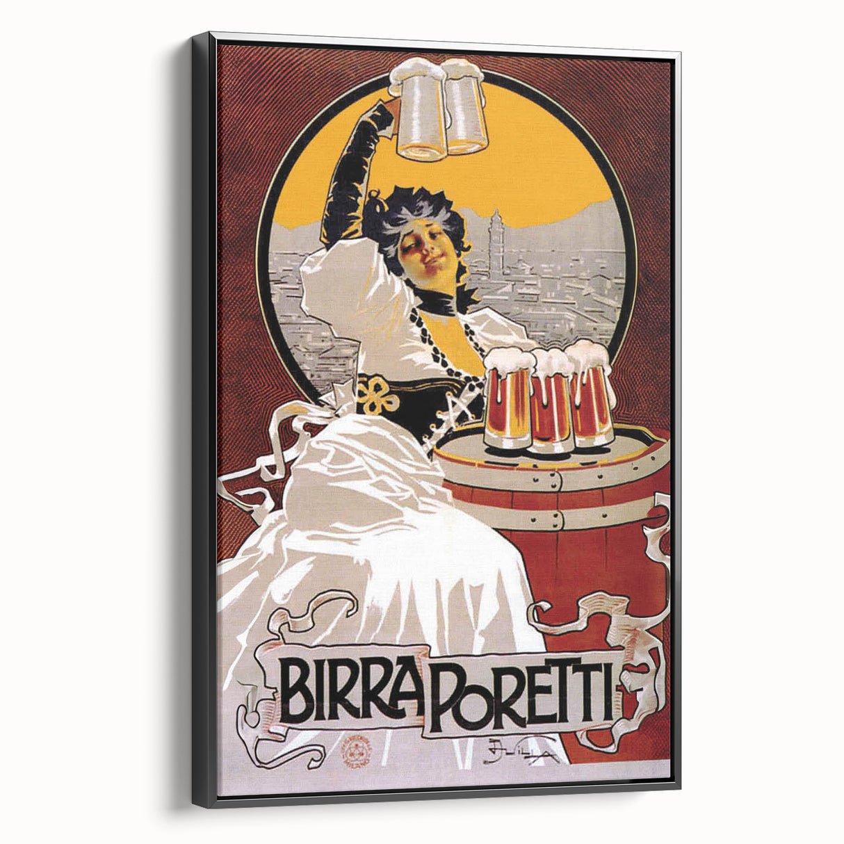 Vintage Advertising Poster: Birra Poretti Retro Wall Art