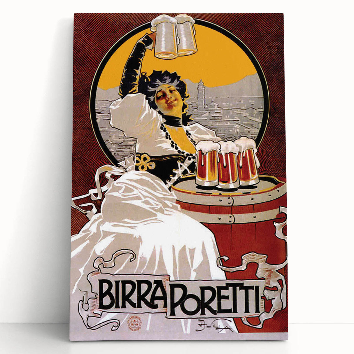 Vintage Advertising Poster: Birra Poretti Retro Wall Art