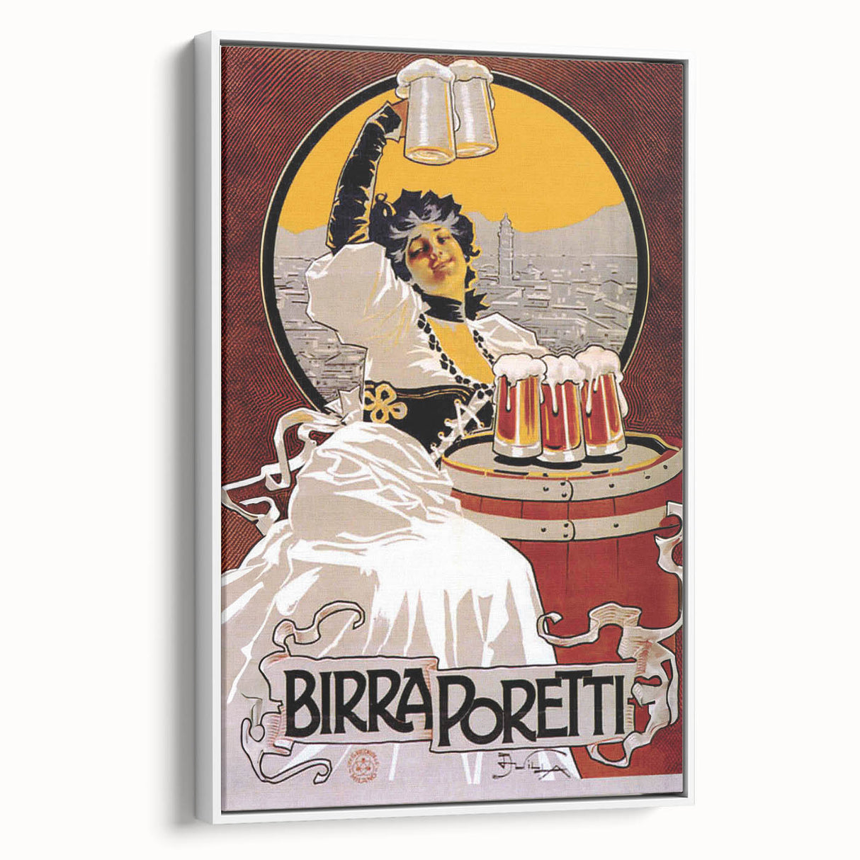 Vintage Advertising Poster: Birra Poretti Retro Wall Art