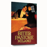 Vintage Advertising Poster: Bitter Pastore Milano Retro Wall Art