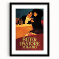 Vintage Advertising Poster: Bitter Pastore Milano Retro Wall Art