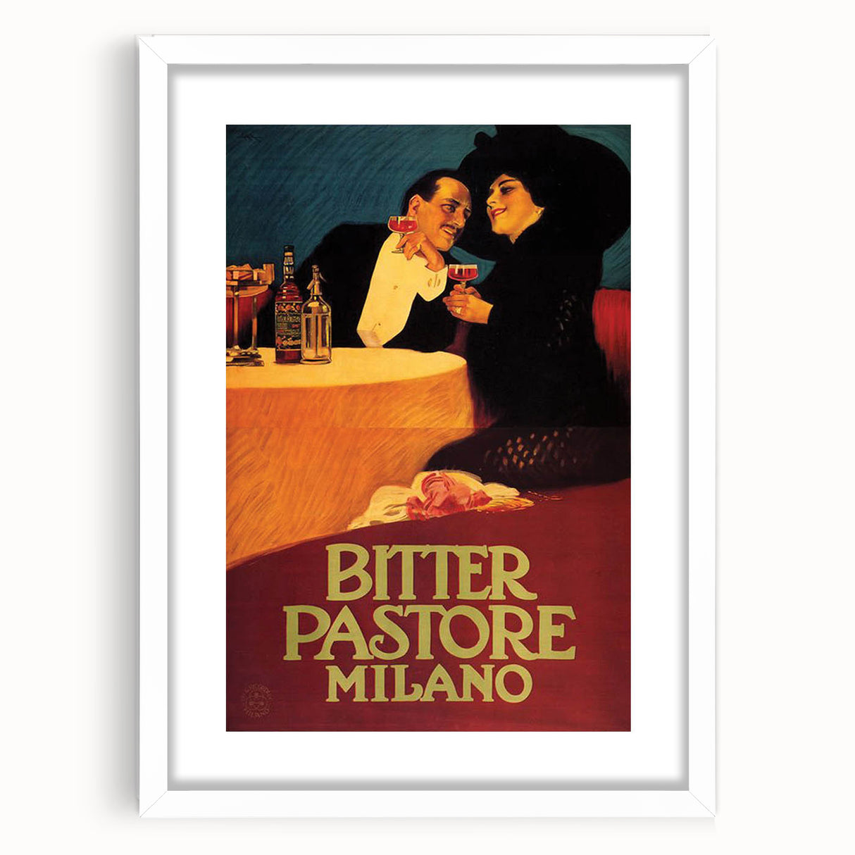 Vintage Advertising Poster: Bitter Pastore Milano Retro Wall Art
