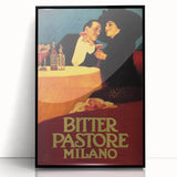 Vintage Advertising Poster: Bitter Pastore Milano Retro Wall Art