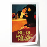 Vintage Advertising Poster: Bitter Pastore Milano Retro Wall Art