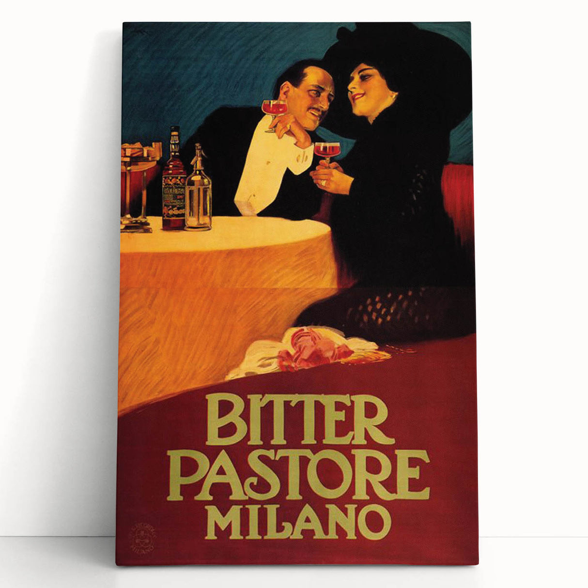Vintage Advertising Poster: Bitter Pastore Milano Retro Wall Art