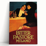 Vintage Advertising Poster: Bitter Pastore Milano Retro Wall Art