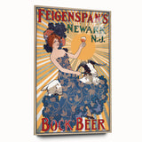 Vintage Feigenspan's Bock Beer Poster | Retro Wall Art | Antique Advertising