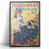 Vintage Feigenspan's Bock Beer Poster | Retro Wall Art | Antique Advertising