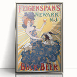 Vintage Feigenspan's Bock Beer Poster | Retro Wall Art | Antique Advertising