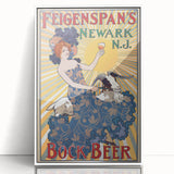 Vintage Feigenspan's Bock Beer Poster | Retro Wall Art | Antique Advertising