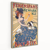 Vintage Feigenspan's Bock Beer Poster | Retro Wall Art | Antique Advertising
