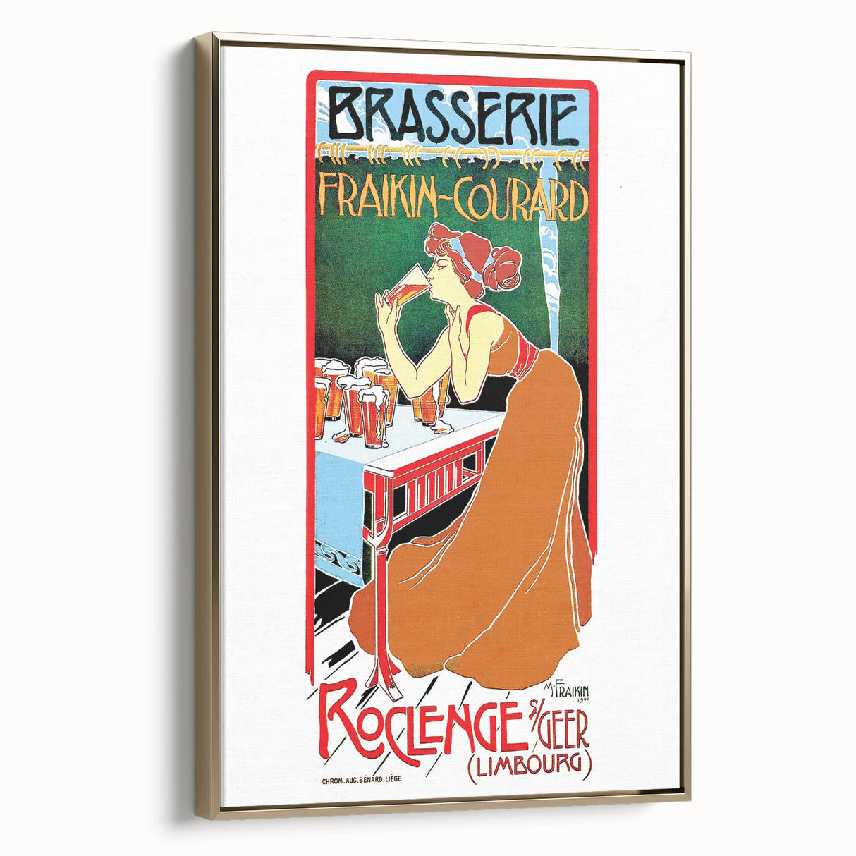 Vintage Brasserie Fraikin-Courard Poster - Classic Retro Advertising Art