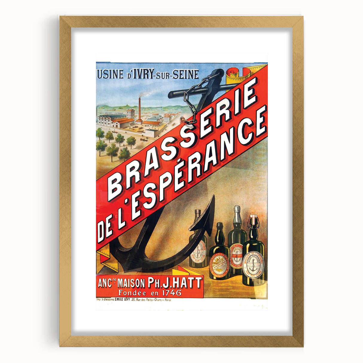Vintage Brasserie de l’Espérance Poster - Retro Beer Advertising Art