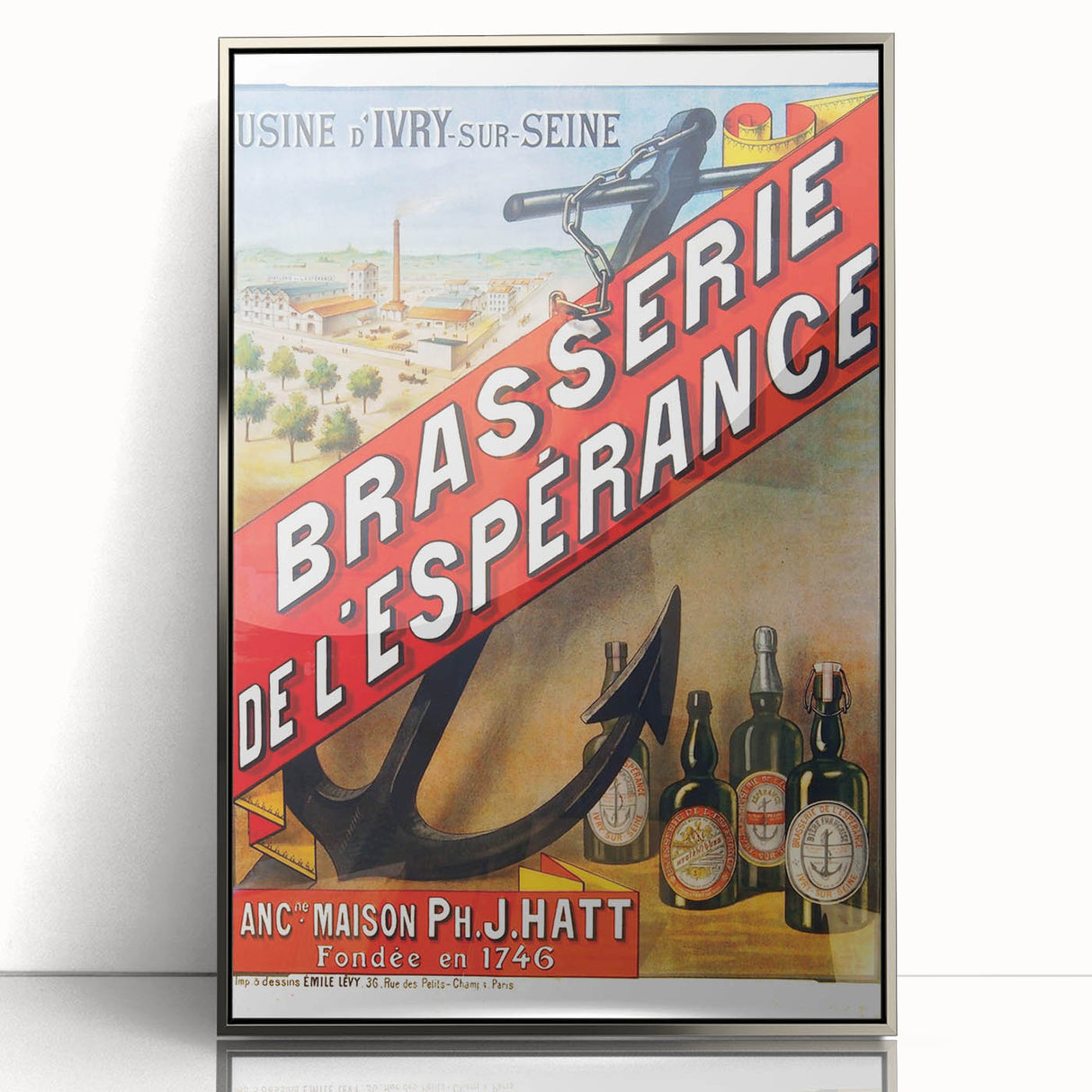 Vintage Brasserie de l’Espérance Poster - Retro Beer Advertising Art