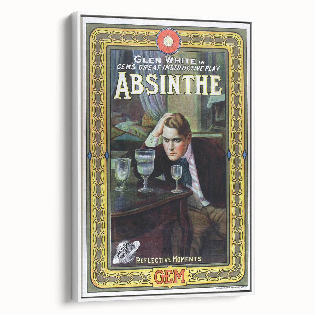 Absinthe Glen White Poster – Vintage Advertising Wall Art
