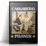Vintage Carlsberg Pilsner Poster - Classic Beer Advertising Art