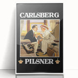 Vintage Carlsberg Pilsner Poster - Classic Beer Advertising Art