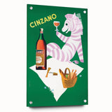 Vintage Cinzano Advertising Poster - Retro Zebra Wall Art