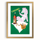 Vintage Cinzano Advertising Poster - Retro Zebra Wall Art
