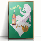 Vintage Cinzano Advertising Poster - Retro Zebra Wall Art