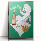 Vintage Cinzano Advertising Poster - Retro Zebra Wall Art