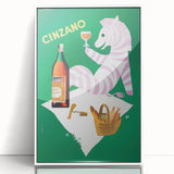 Vintage Cinzano Advertising Poster - Retro Zebra Wall Art