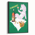 Vintage Cinzano Advertising Poster - Retro Zebra Wall Art