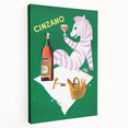 Vintage Cinzano Advertising Poster - Retro Zebra Wall Art