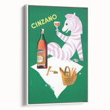 Vintage Cinzano Advertising Poster - Retro Zebra Wall Art