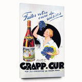 Vintage Grapp'Cur Advertising Poster - Retro Wine Wall Art