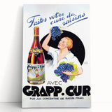 Vintage Grapp'Cur Advertising Poster - Retro Wine Wall Art
