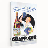 Vintage Grapp'Cur Advertising Poster - Retro Wine Wall Art