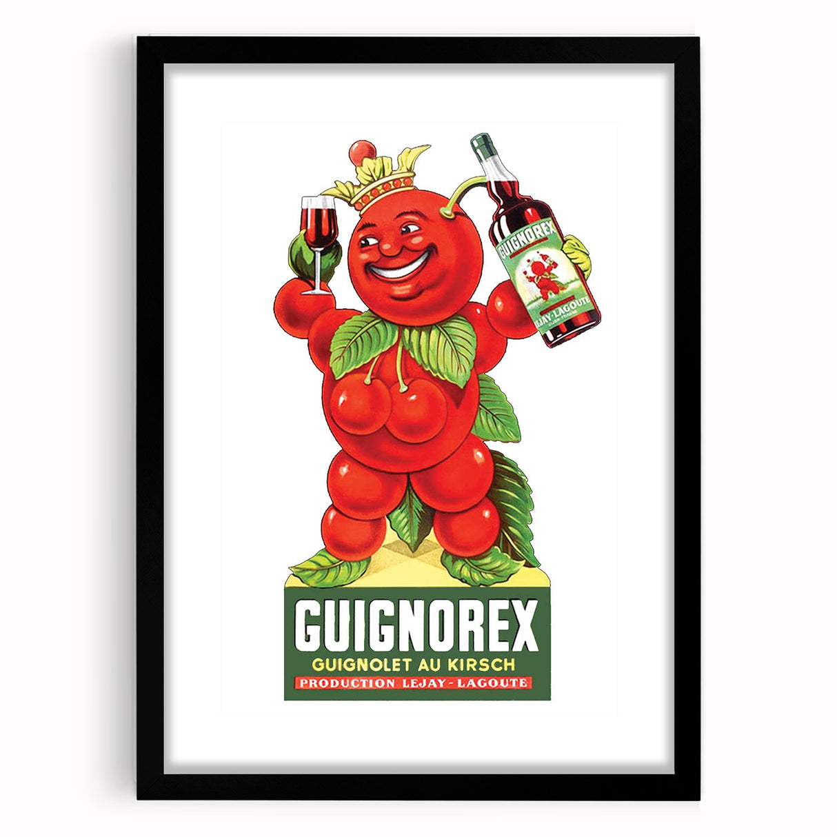 Vintage Guignorex Advertising Poster - Retro Cherry Wall Art