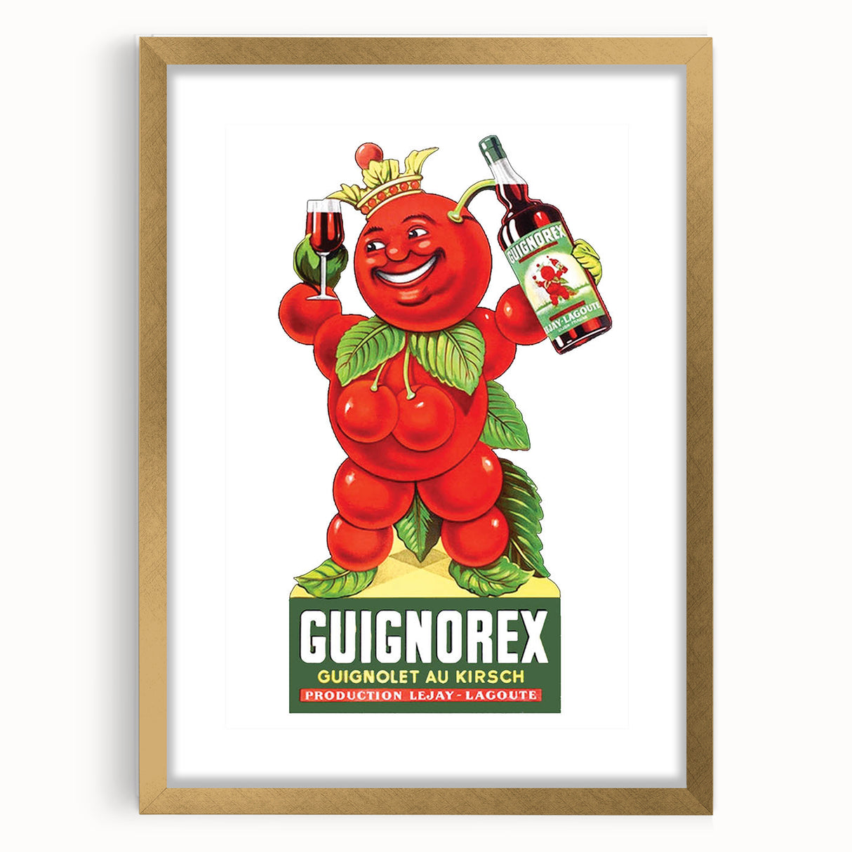 Vintage Guignorex Advertising Poster - Retro Cherry Wall Art