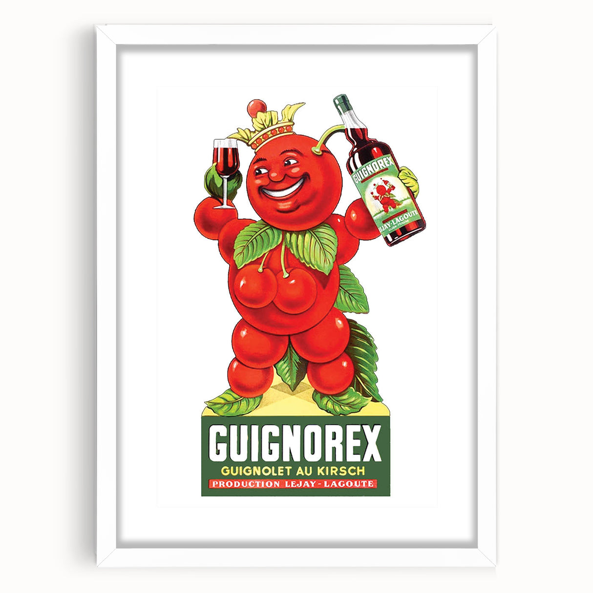 Vintage Guignorex Advertising Poster - Retro Cherry Wall Art