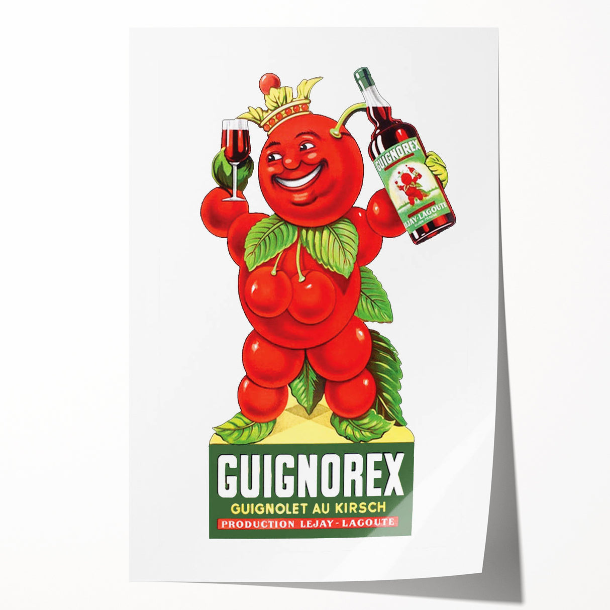 Vintage Guignorex Advertising Poster - Retro Cherry Wall Art