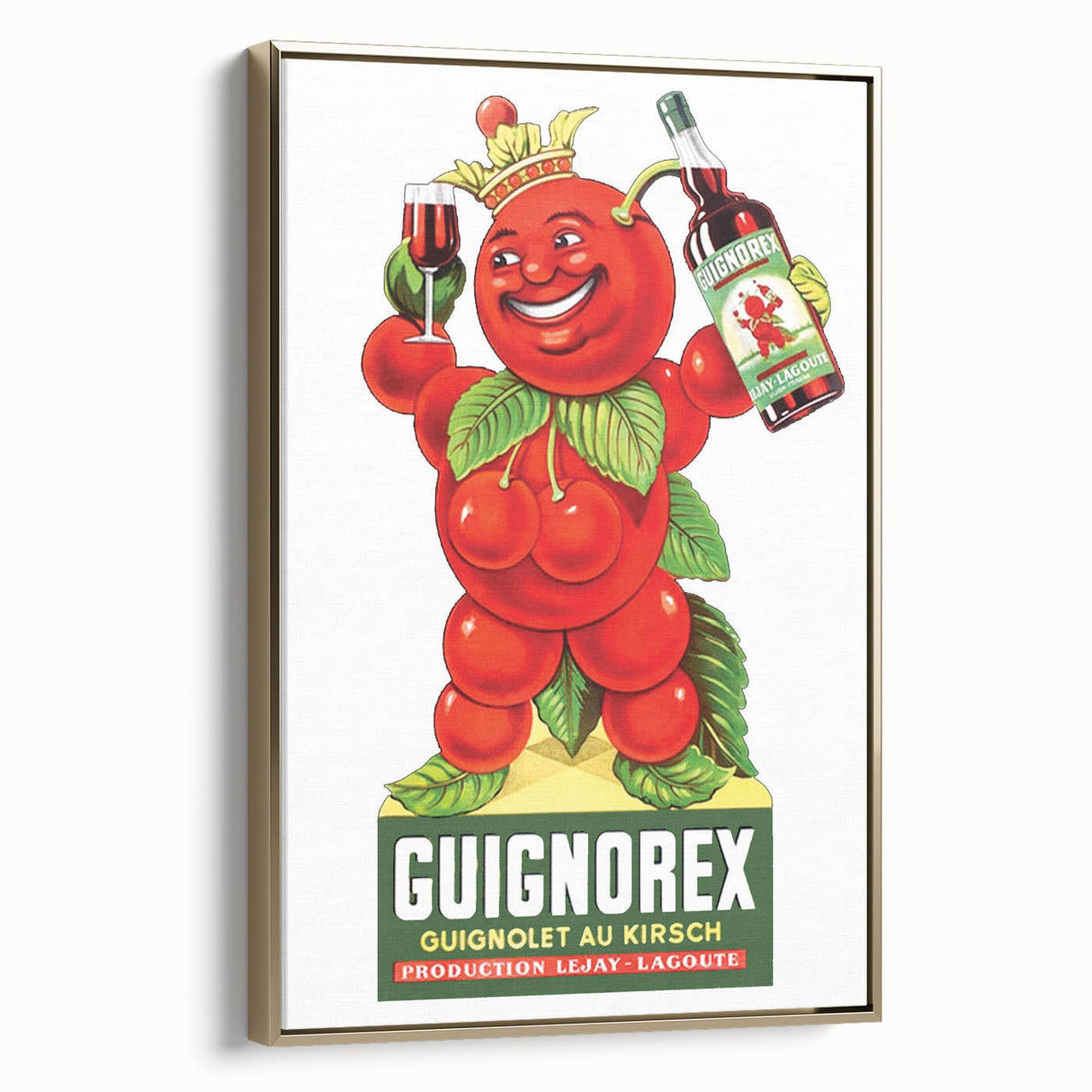 Vintage Guignorex Advertising Poster - Retro Cherry Wall Art