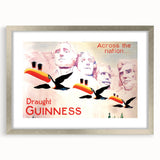 Vintage Guinness Draught Advertising Poster - Retro Toucan Wall Art