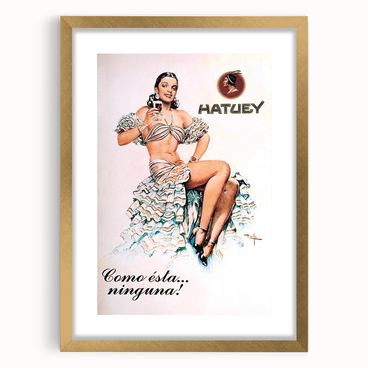Vintage Hatuey Advertising Poster - Retro Cuban Wall Art