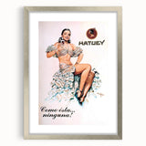 Vintage Hatuey Advertising Poster - Retro Cuban Wall Art