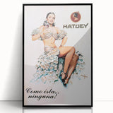 Vintage Hatuey Advertising Poster - Retro Cuban Wall Art