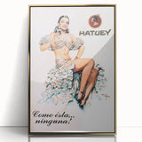 Vintage Hatuey Advertising Poster - Retro Cuban Wall Art