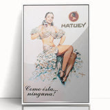Vintage Hatuey Advertising Poster - Retro Cuban Wall Art